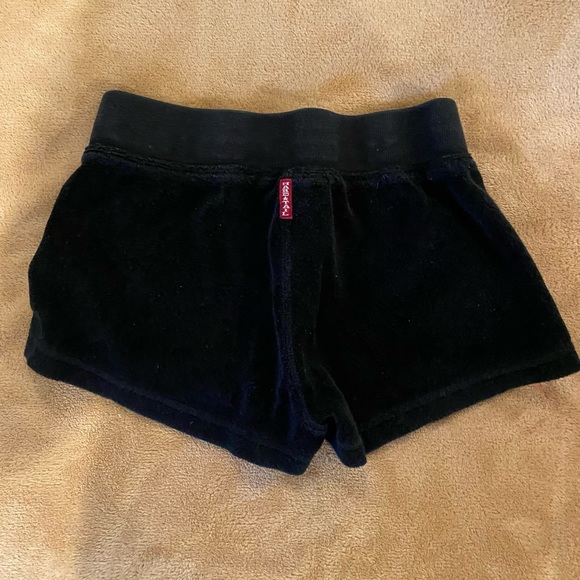 Women’s Hard Tail, Size S small, black terry shorts with lace up front tie - Picture 2 of 4